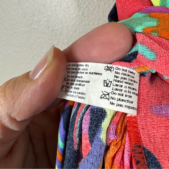 Maaji Flowering Crystal Maxi Dress Pink Bright Tropical Hibiscus Vacation Small - Picture 11 of 11